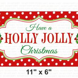Holly Jolly Christmas Sign, Christmas Wreath Sign, Xmas UK Attachment - thumbnail 3