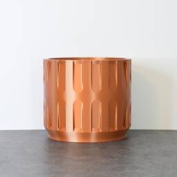 "Colosseum Planter With Drainage & Saucer in Copper, Unique 3D-Printed Plant Pot, Small To Large Sizes 4"" 5"" 6"" 7"" 8" - thumbnail 3