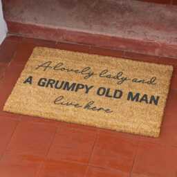 A Lovely Lady & A Grumpy Old Man Live Here Doormat Funny Couple Door Mat Coir Entrance Gift For Couples, Mum & Dad Or Grandparents - thumbnail 2