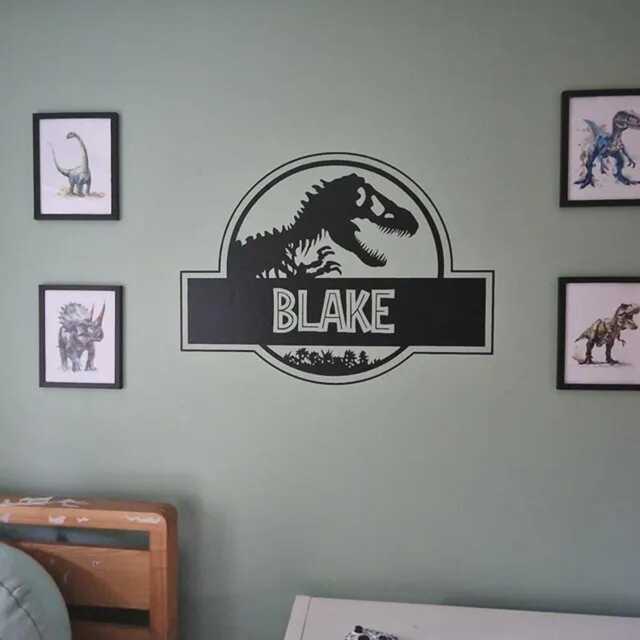 Personalised Trex Dinosaur Name Wall Sticker, Jurassic Gift, Custom Kids Decor, Boys - image 1