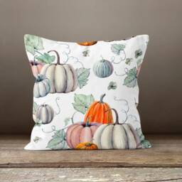 Halloween Pumpkin Cushion Covers/Decorative Autumn Pillow Cases/Dry Leaves Orange Yellow Print Cases/Pumpkin & Cover - thumbnail 3