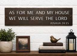 Bible Verse Sign Stainless Steel Wall Art Scripture Display Christian Home Faith Gift Inspirational Family Motto Plaque Joshua Serve Lord