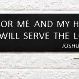 Bible Verse Sign Stainless Steel Wall Art Scripture Display Christian Home Faith Gift Inspirational Family Motto Plaque Joshua Serve Lord - thumbnail 3
