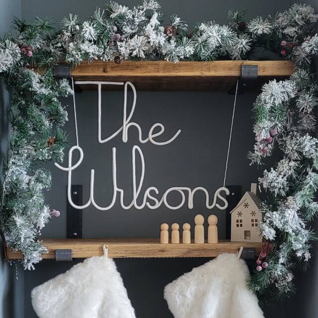 Personalised Family Name Sign/ Christmas Gift/ Wall Hanging/ Home Decor/ House Plaque/ Wedding New - image 1