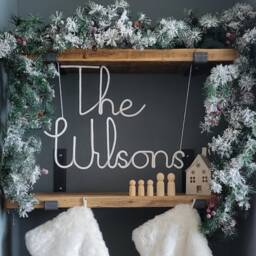 Personalised Family Name Sign/ Christmas Gift/ Wall Hanging/ Home Decor/ House Plaque/ Wedding New - thumbnail 1