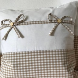 1x Country Style Cushion Covercushion Cover Beige/White - thumbnail 2