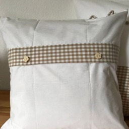 1x Country Style Cushion Covercushion Cover Beige/White - thumbnail 3