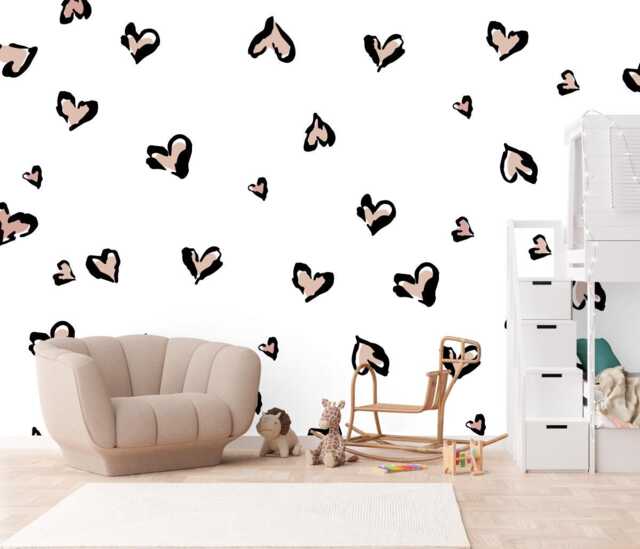 Leopard Print Heart Wall Stickers Girl's Room Decor - image 1