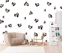 Leopard Print Heart Wall Stickers Girl's Room Decor - thumbnail 1