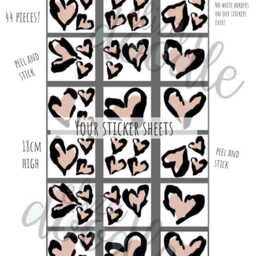Leopard Print Heart Wall Stickers Girl's Room Decor - thumbnail 3