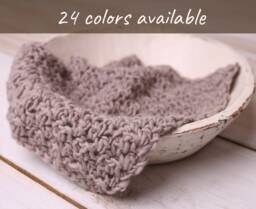 Beige Newborn Layering Blanket For Photography, Baby Textured - 100% Wool Photo Prop - thumbnail 1