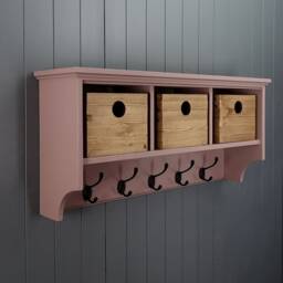 Large Handmade Shoe Storage Cupboard, Coat Rack Hallway Set Incl Boxes Alternate To Baskets. Shoe Hooks, Choice Of Colours - thumbnail 3