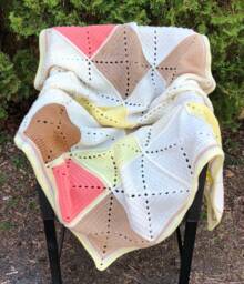 Yellow & Tan Basic Granny Square Patchwork Crochet Blanket