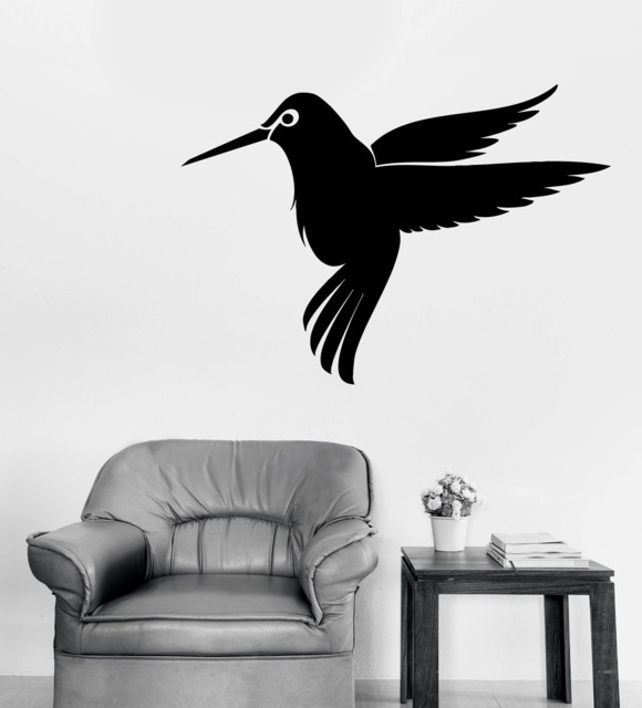 Wall Vinyl Decal Silhouette Flight Small Hummingbird Decoration For Living Room Decor - #2460Dn - image 1