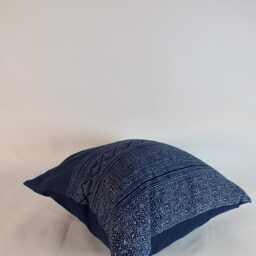 Hmong Batik Pillow Hand-Painted Fabrics Indigo Ethnic Decorative Sofa Cushions - thumbnail 4