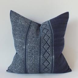 Hmong Batik Pillow Hand-Painted Fabrics Indigo Ethnic Decorative Sofa Cushions - thumbnail 3