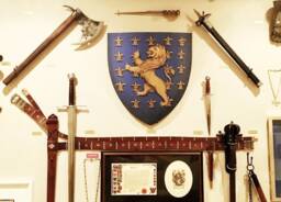 Medieval Knight Shield Custom Hand Painted Coat Of Arms Family Crest Crusader Shield - thumbnail 1