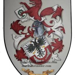 Medieval Knight Shield Custom Hand Painted Coat Of Arms Family Crest Crusader Shield - thumbnail 3