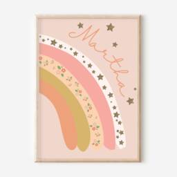 Set Of Girls Room Or Nursery Prints Including A Personalised Name Rainbow Print. Gallery Wall Prints, Printed & Shipped - Prints Only - thumbnail 3