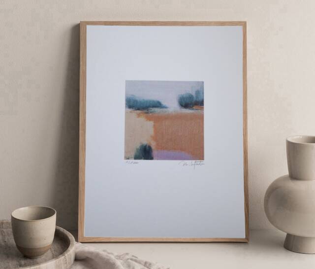 Earthy Tones Landscape Art Print Minimalist Autumn Painting - image 1