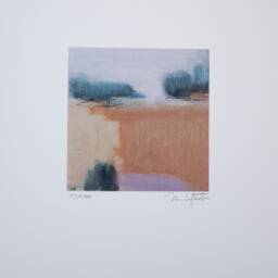 Earthy Tones Landscape Art Print Minimalist Autumn Painting - thumbnail 2
