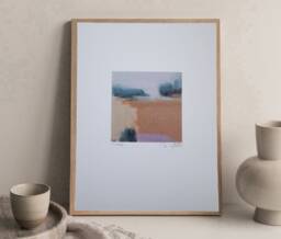 Earthy Tones Landscape Art Print Minimalist Autumn Painting - thumbnail 1