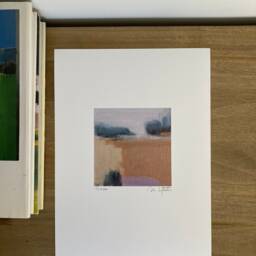 Earthy Tones Landscape Art Print Minimalist Autumn Painting - thumbnail 3