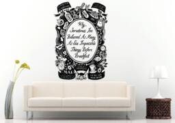 Adventures in Wonderland Fantasy Magic Quote Saying Wall Decal Vinyl Sticker Mural Room Decor L1320 - thumbnail 1