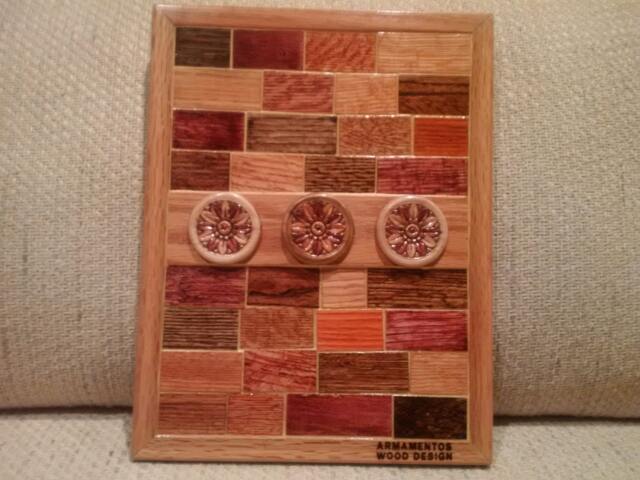 Wood Wall Art Sculpture Featuring Geometric Oak Pieces Stained in A Variety Of Fall Colors - image 1