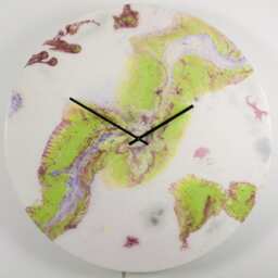 Large Wall Clock With Modern Lighting, Glass Clocks For Wall, Circular Art Lights, Resin Kitchen Or Office - thumbnail 2