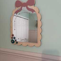Personalised Affirmation Mirror, Wood & Acrylic With Bow Flowers - thumbnail 2