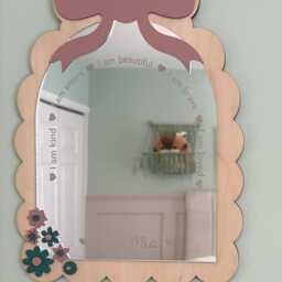 Personalised Affirmation Mirror, Wood & Acrylic With Bow Flowers - thumbnail 3