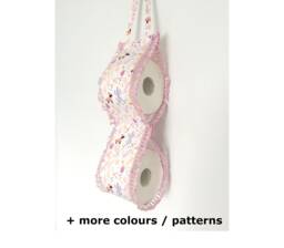 Fabric Toilet Paper Roll Holder Spare Bathroom Storage Shabby Chic Pale Blue Pink Yellow Green Floral White Lace - thumbnail 1