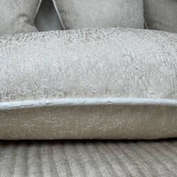 Cream Piped Cushion Cover Blake White Piping Luxury Champagne Ivory Pillow Sham Beaumont Textiles Fabric Handmade in UK Bespoke Sizes - thumbnail 4