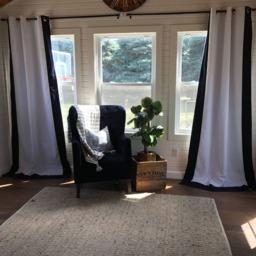 Custom Striped Curtains Color Blocked Home Decor - thumbnail 3