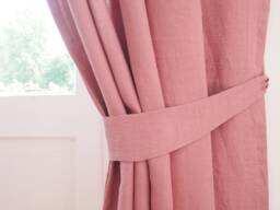 Pink Linen Curtain Tie Back, Medium-Weight - thumbnail 1