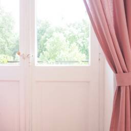 Pink Linen Curtain Tie Back, Medium-Weight - thumbnail 2