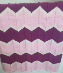 stripey Knitted Baby Blanket - thumbnail 1