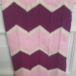 stripey Knitted Baby Blanket - thumbnail 2
