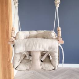 Handmade Linen Baby Swing Indoor Outdoor Toddler Swing - thumbnail 2