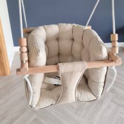 Handmade Linen Baby Swing Indoor Outdoor Toddler Swing - thumbnail 3
