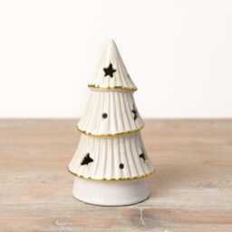 Led Ceramic Nordic Green Christmas Tree With Gold Trim 11cm & 16cm Available - thumbnail 4