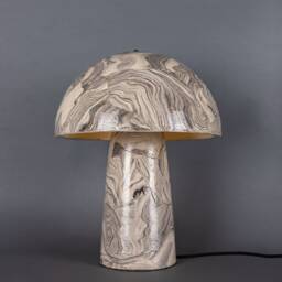 Amanita Large Marbled Ceramic Mushroom Table Lamp - thumbnail 3