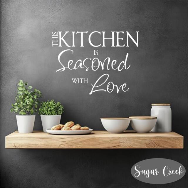 This Kitchen Is Seasoned With Love -Vinyl Wall Decal - Quotes - Home Decor - Gift For Mom - New House - image 1