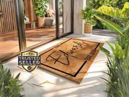 Last Name Established Doormat - Personalized Anniversary Gift Outdoor Rug - thumbnail 1