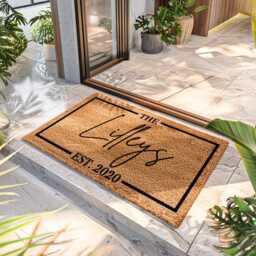 Last Name Established Doormat - Personalized Anniversary Gift Outdoor Rug - thumbnail 3