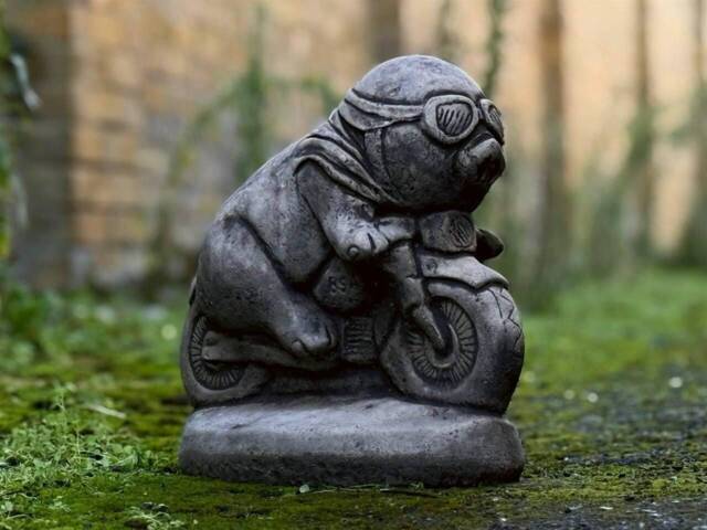 Motorcycle Pig Concrete Statue Handcrafted Garden & Home Decor Cement Whimsical Sculpture Outdoor Funny Yard Ornament Animal Decoration - image 1