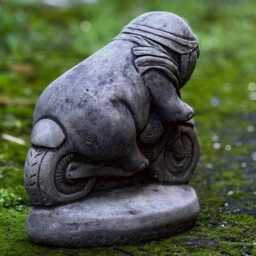 Motorcycle Pig Concrete Statue Handcrafted Garden & Home Decor Cement Whimsical Sculpture Outdoor Funny Yard Ornament Animal Decoration - thumbnail 4