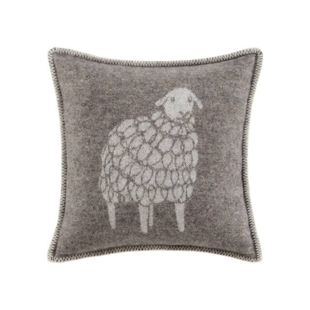 Brown Wool Mima Cushion Cover - Pure Reversible Pillowcase 45 X 45cm/ 18 18 - image 1