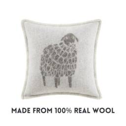 Brown Wool Mima Cushion Cover - Pure Reversible Pillowcase 45 X 45cm/ 18 18 - thumbnail 2